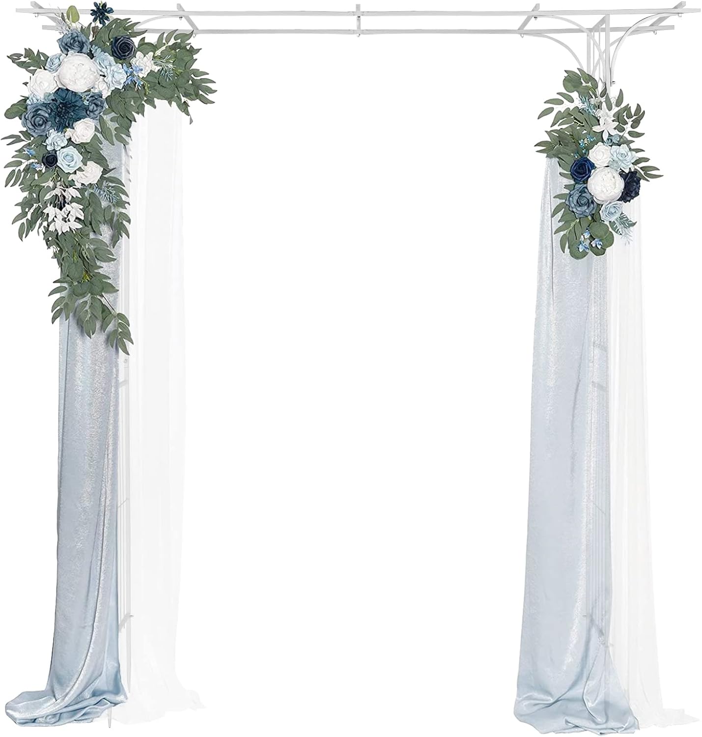 VINGLI Garden Arbor, Arch Archway for Wedding Ceremony Party, Steel Garden Trellis for Plant Climbing, Christmas Decorations Pergola for Backyard, Lawn (Black)