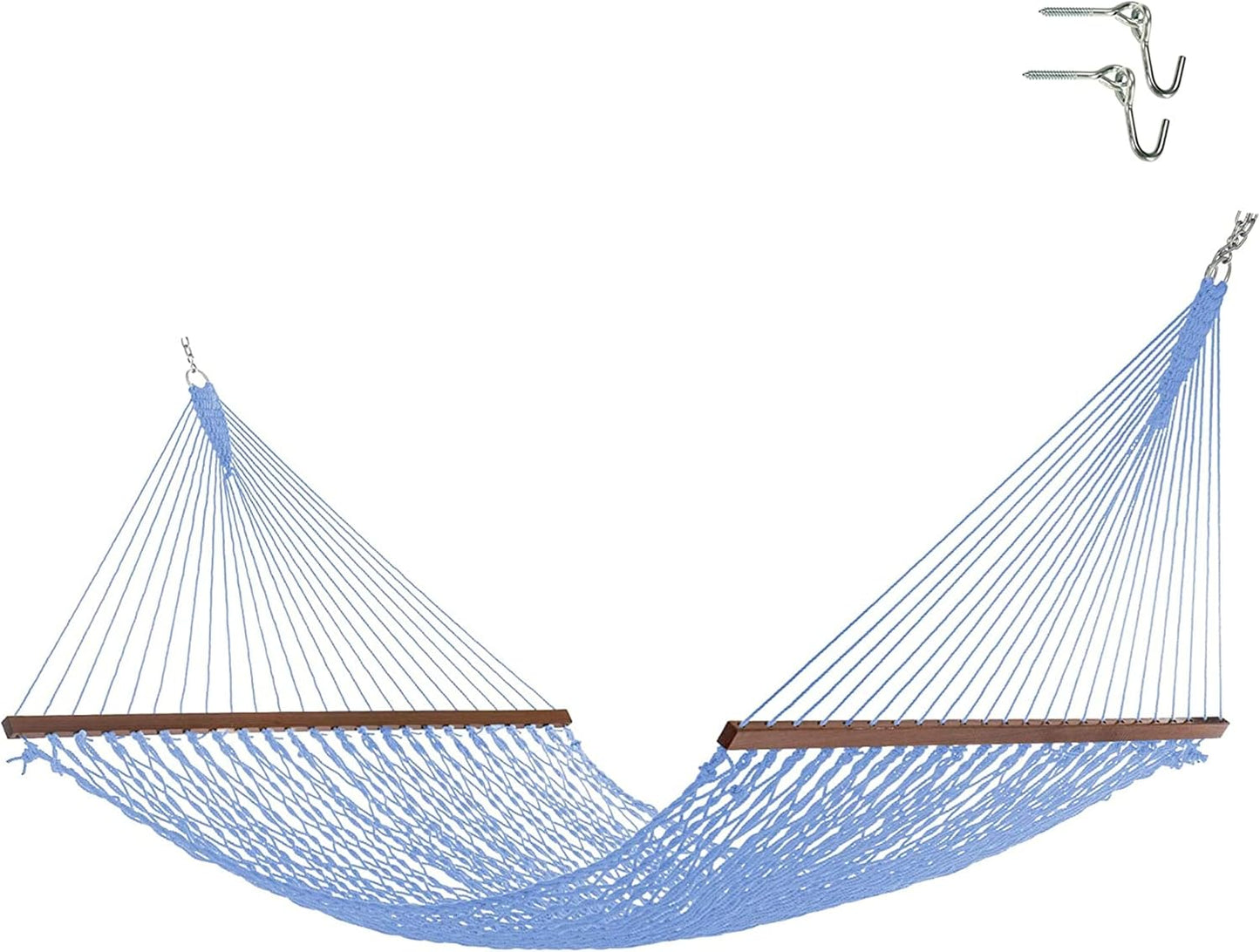 Hatteras Hammocks Deluxe Oatmeal Duracord Rope Hammock with Free Extension Chains & Tree Hooks, Handcrafted in The USA, 450 LB Weight Capacity, 13 ft. x 60 in