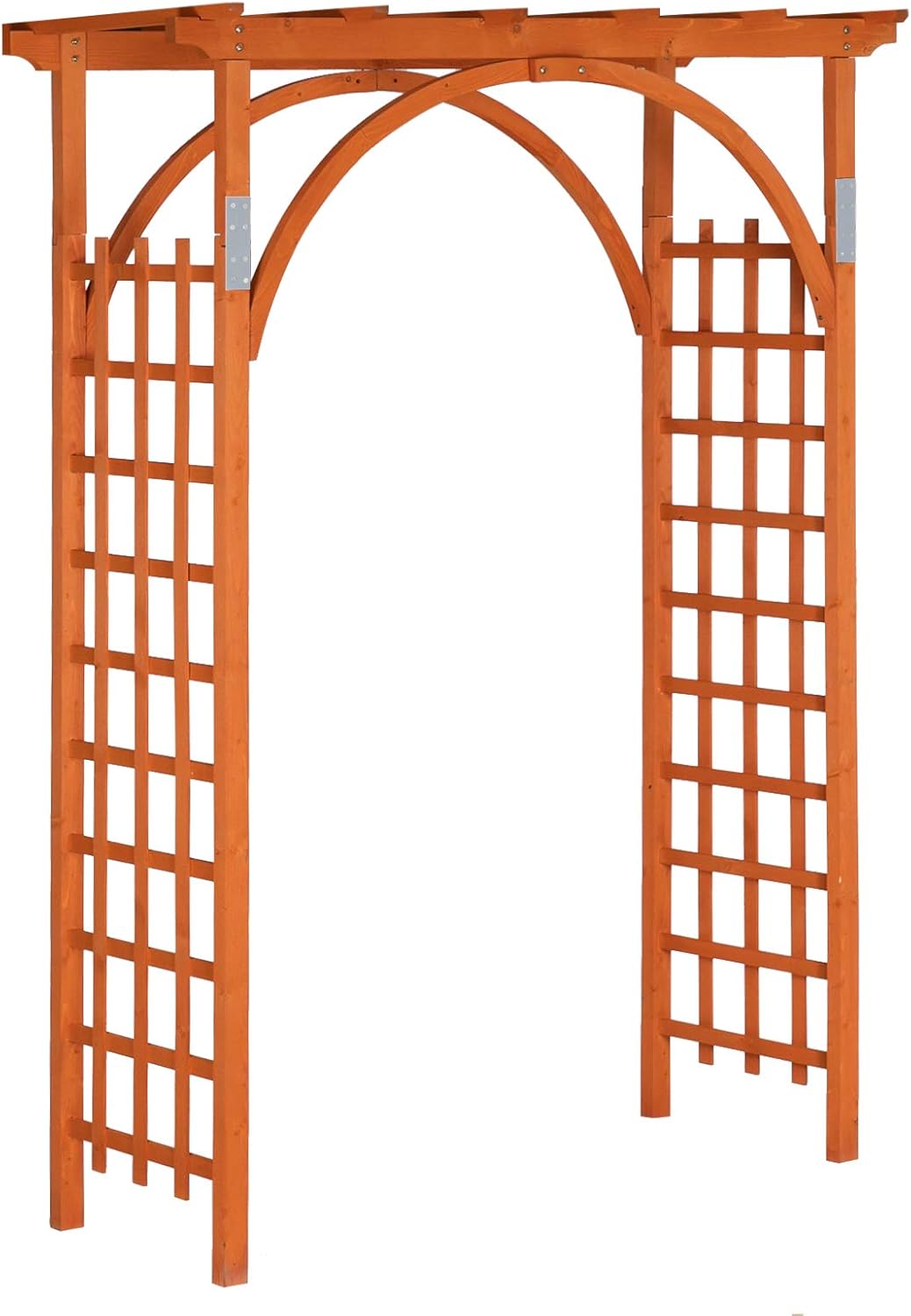 VINGLI 85in Wooden Arbor Garden Arch, Wedding Arch for Ceremony, Wood Trellis for Plant Climbing, Christmas Decor Pergola for Garden Backyard, Lawn (Brown)