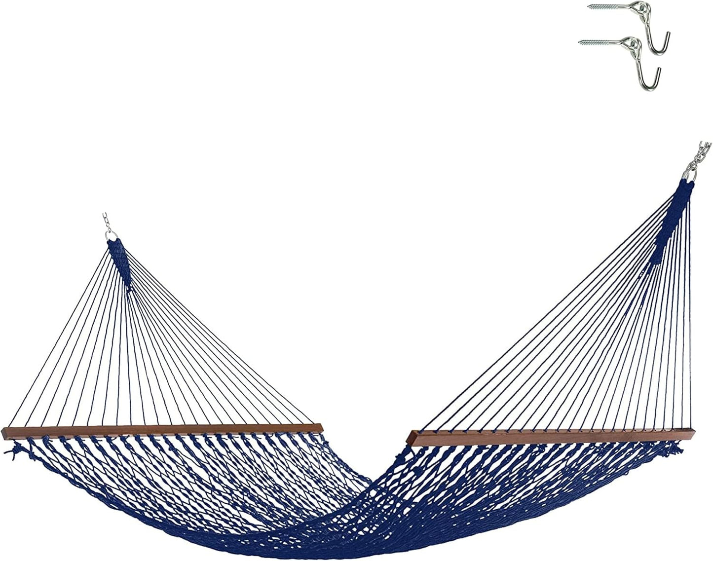 Hatteras Hammocks Deluxe Oatmeal Duracord Rope Hammock with Free Extension Chains & Tree Hooks, Handcrafted in The USA, 450 LB Weight Capacity, 13 ft. x 60 in